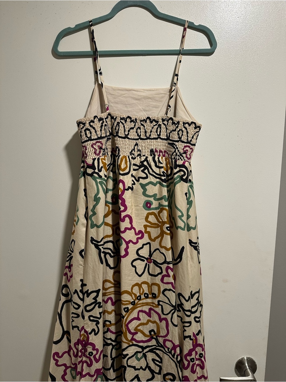 Sleeveless Cream Floral Embroidered Maxi Dress - Picture 3 of 4